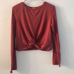 Red long sleeve top